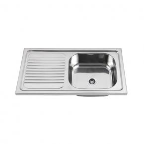 WL-8043 Customized Discount Mirror Single Bowl Single Board Kitchen Sinks