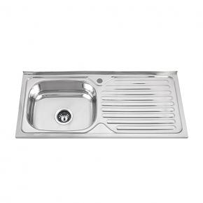 WL-9643 Hot Sale One-piece Punch Single Bowl Single Drainboard