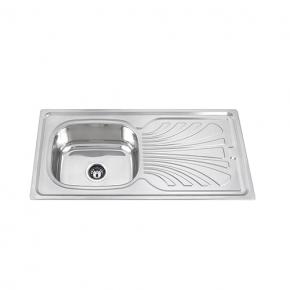 WL-10050B Stainless Steel Vanities Sink Topmount Single Bowl Single Drainboard