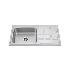 WL-10050RB Stylish Luxury Single Bowl Single Drainboard Electrolysis Kitchen Sink