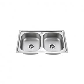 WL-D8248 Double Bowl 18-8 Stainless Steel Kitchen Sink